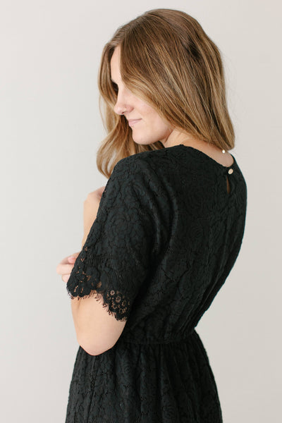 'Odessa' Round Neck Lace Maxi Dress