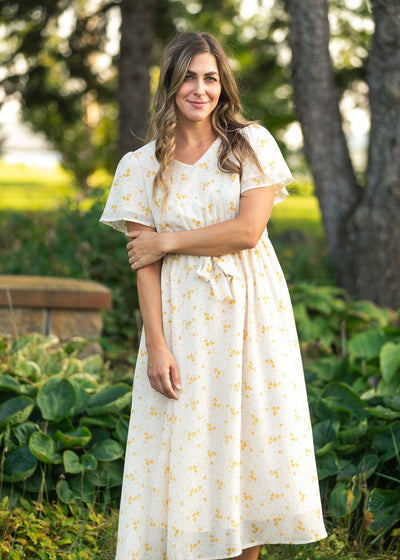 Lilia Flutter Sleeve Maxi Dress