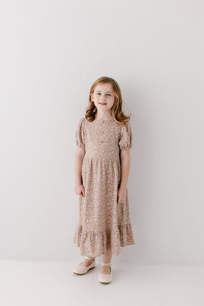 'Samantha' Girl Smocked Back Ditsy Floral Dress