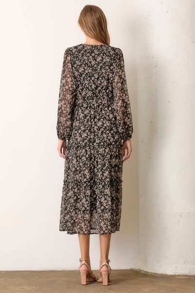 PRINTED FLORAL MAXI DRESS
