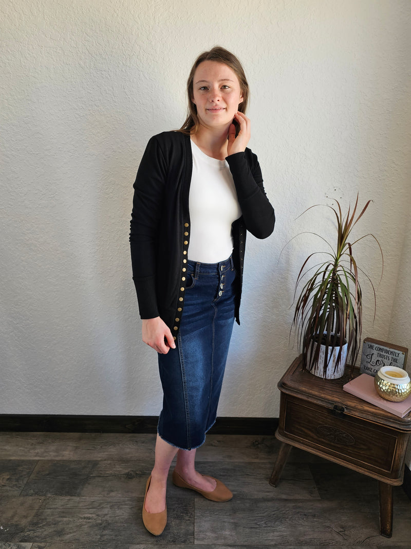 Longsleeve Cardigan in Black