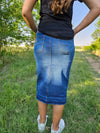 Elastic waist Denim Skirt