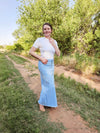 Light Wash Maxi Denim Skirt