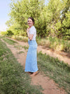 Light Wash Maxi Denim Skirt