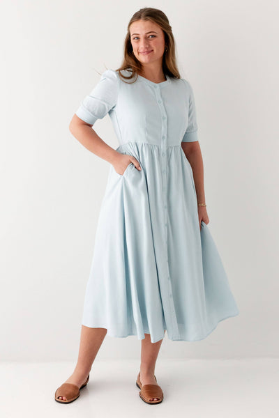 'Nora' Button Front A-Line Dress