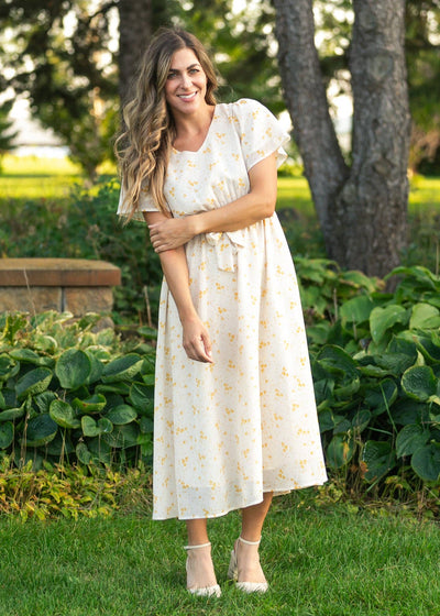 Lilia Flutter Sleeve Maxi Dress