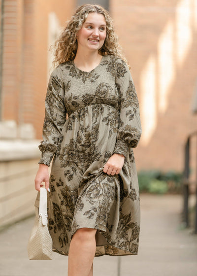 Aleeyah Smocked Midi Dress