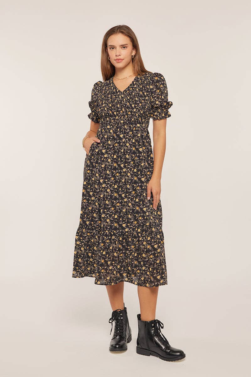 Printed Smocking Top Dress