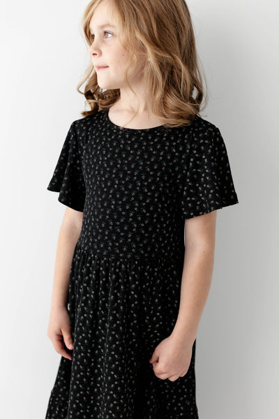 'Shiloh' Girl Floral Ribbed Tiered Dress