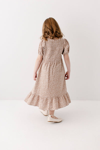 'Samantha' Girl Smocked Back Ditsy Floral Dress
