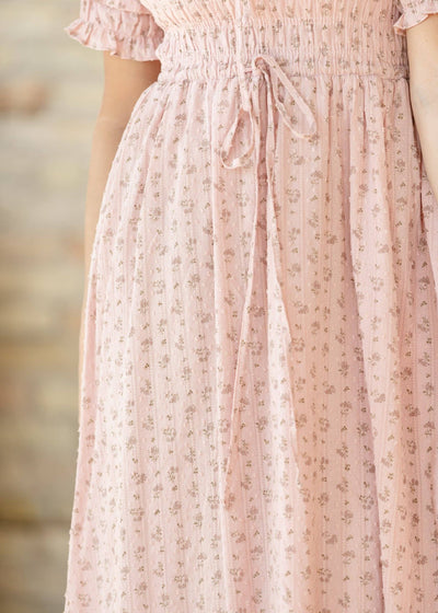 Celine Puff Sleeve Pink Floral Maxi Dress