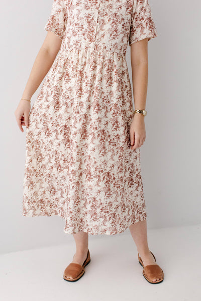 'Cheryl' Vintage Red Printed Gauze Dress
