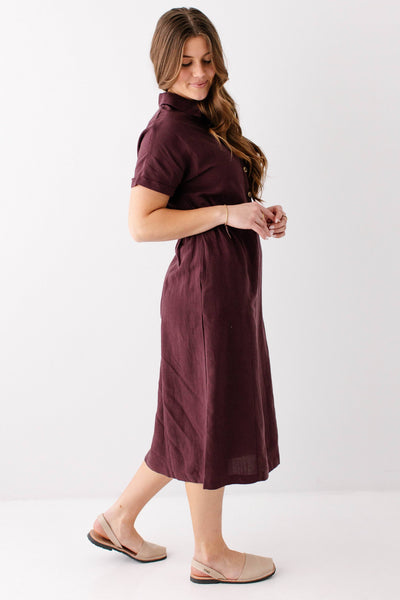 'Siena' Collared Button Up Midi Dress