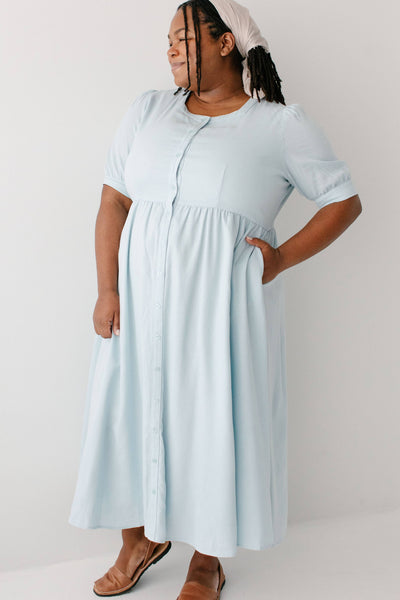 'Nora' Button Front A-Line Dress