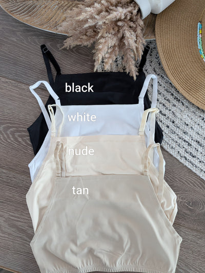 Modest Cropped Cami With Lace in Cream