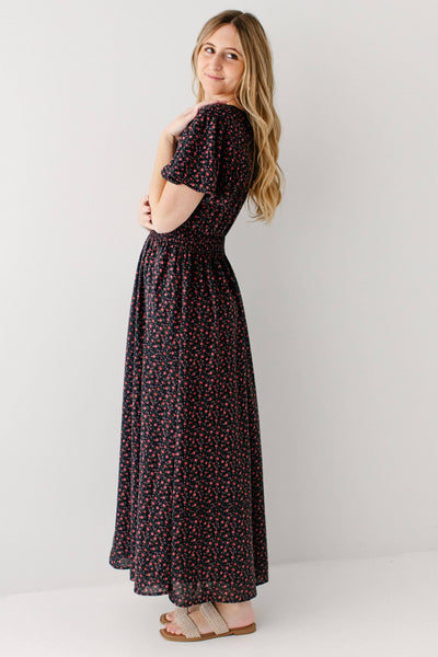 'Felicity' Rose Print Maxi Dress