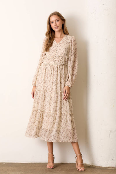 PRINTED FLORAL MAXI DRESS