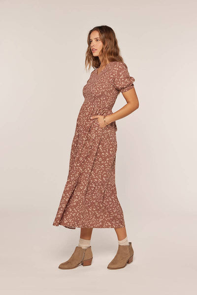 Waist Tie Detail Printed Dress