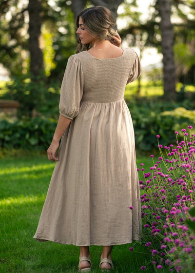 Kayleen Smocked Bodice Gauze Dress