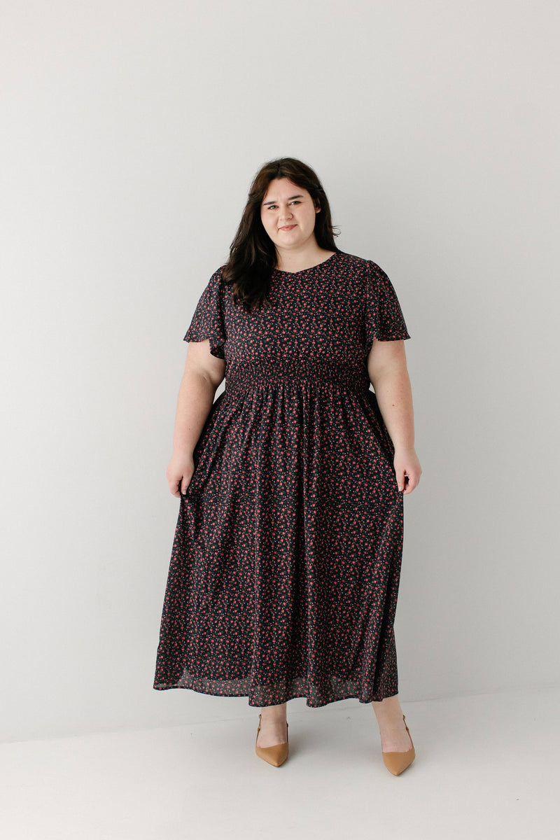 'Felicity' Rose Print Maxi Dress