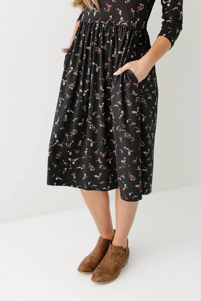 'August' Nursing Friendly Floral Knee Length Dress
