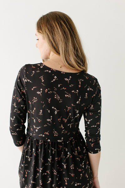 'August' Nursing Friendly Floral Knee Length Dress