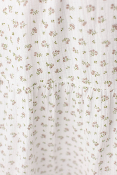 'Lynette' Smocked Bodice Floral Midi Dress
