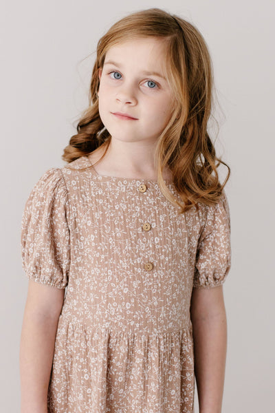 'Samantha' Girl Smocked Back Ditsy Floral Dress