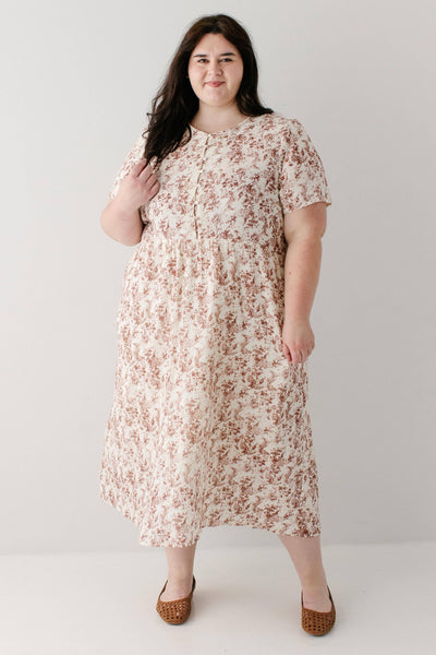 'Cheryl' Vintage Red Printed Gauze Dress