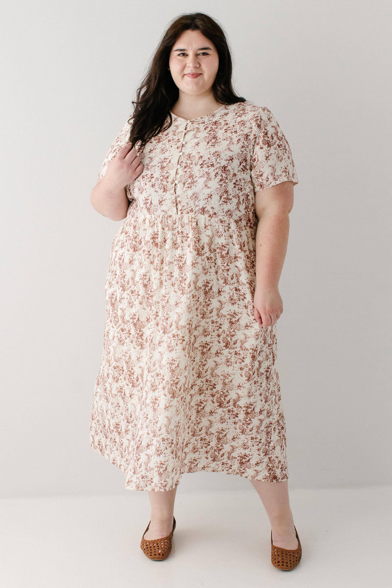 'Cheryl' Vintage Red Printed Gauze Dress