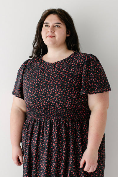 'Felicity' Rose Print Maxi Dress