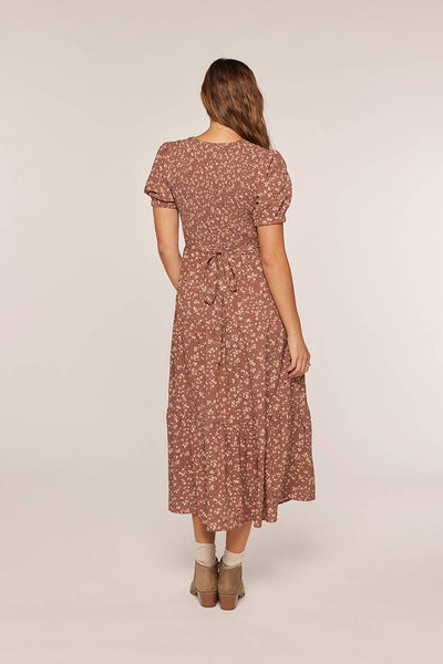 Waist Tie Detail Printed Dress