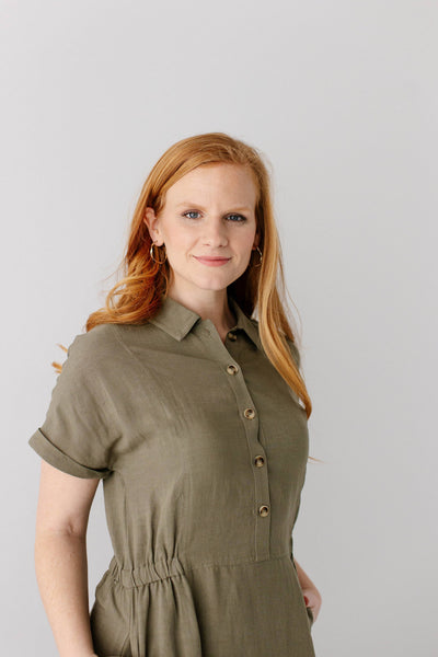 'Siena' Collared Button Up Midi Dress