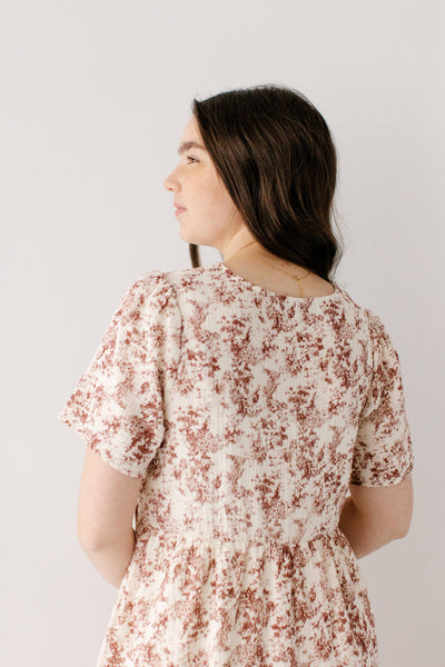 'Cheryl' Vintage Red Printed Gauze Dress