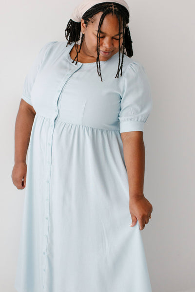 'Nora' Button Front A-Line Dress