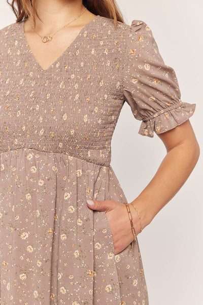 Printed Smocking Top Dress