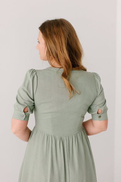 'Nora' Button Front A-Line Dress