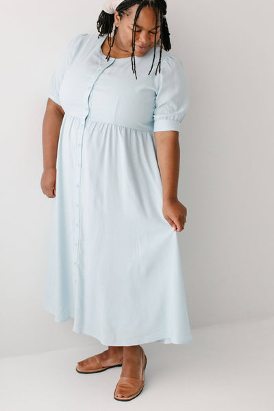 'Nora' Button Front A-Line Dress