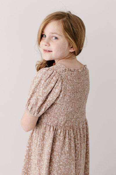 'Samantha' Girl Smocked Back Ditsy Floral Dress