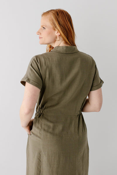'Siena' Collared Button Up Midi Dress