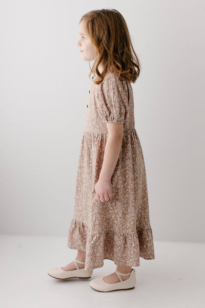 'Samantha' Girl Smocked Back Ditsy Floral Dress