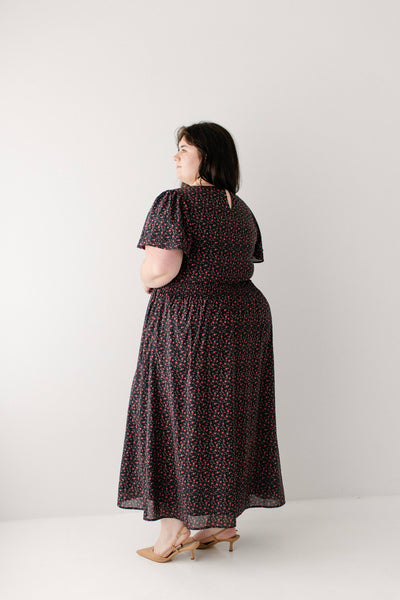 'Felicity' Rose Print Maxi Dress