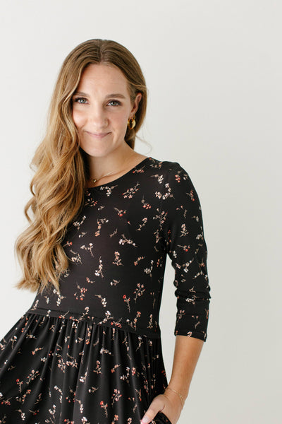 'August' Nursing Friendly Floral Knee Length Dress