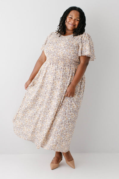 'Felicity' Floral Print Smocked Waist Maxi Dress