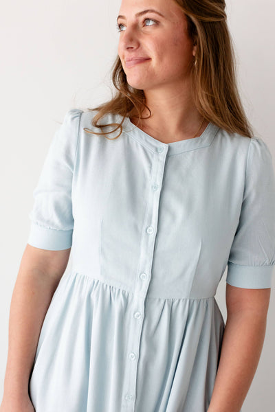'Nora' Button Front A-Line Dress