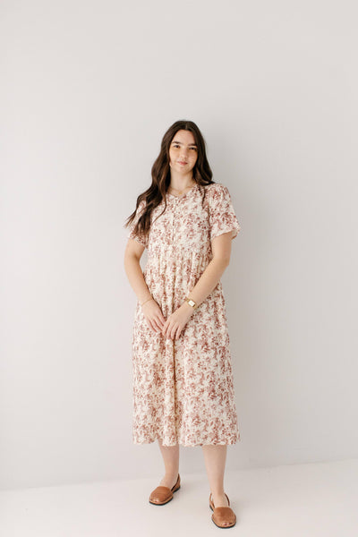 'Cheryl' Vintage Red Printed Gauze Dress