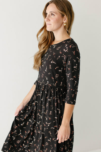 'August' Nursing Friendly Floral Knee Length Dress