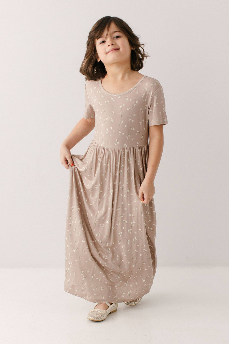 'Abigail' Girl Ditsy Floral Maxi Dress