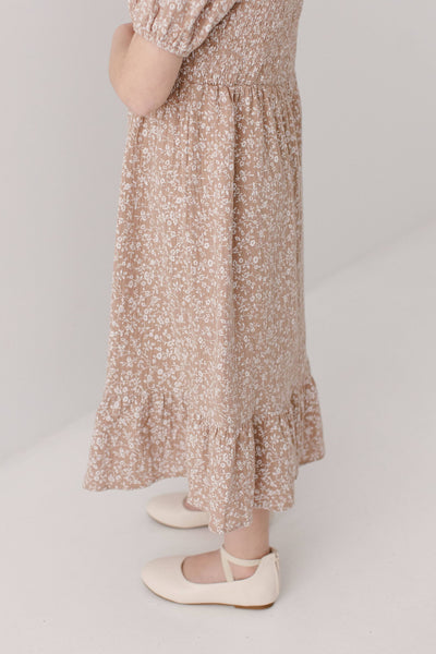 'Samantha' Girl Smocked Back Ditsy Floral Dress