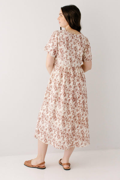 'Cheryl' Vintage Red Printed Gauze Dress
